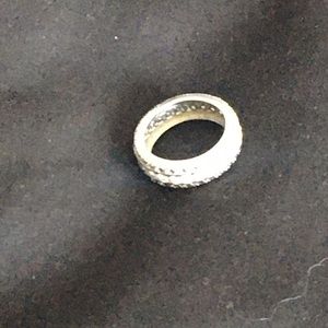 Silver Diamond cluster wedding band